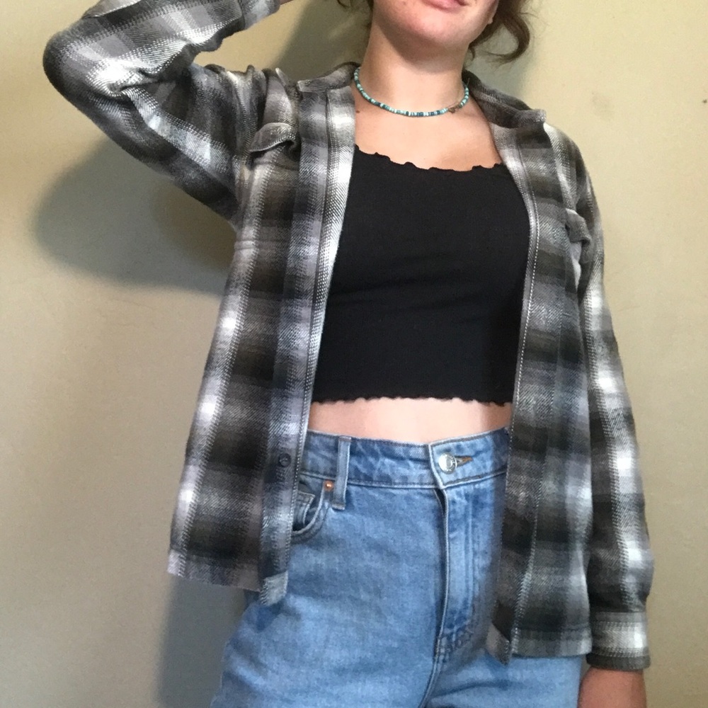 Black white and gray flannel
